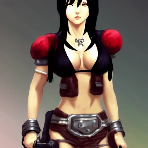 Image similar to tifa as a goddness,artstation