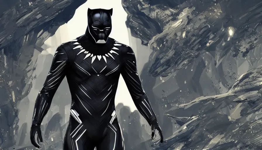 Image similar to white and gold black panther suit, hyperdetailed, artstation, cgsociety, 8 k