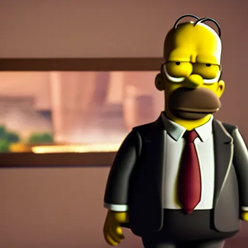 Prompt: Homer Simpson in the tv show Westworld 8k hdr still