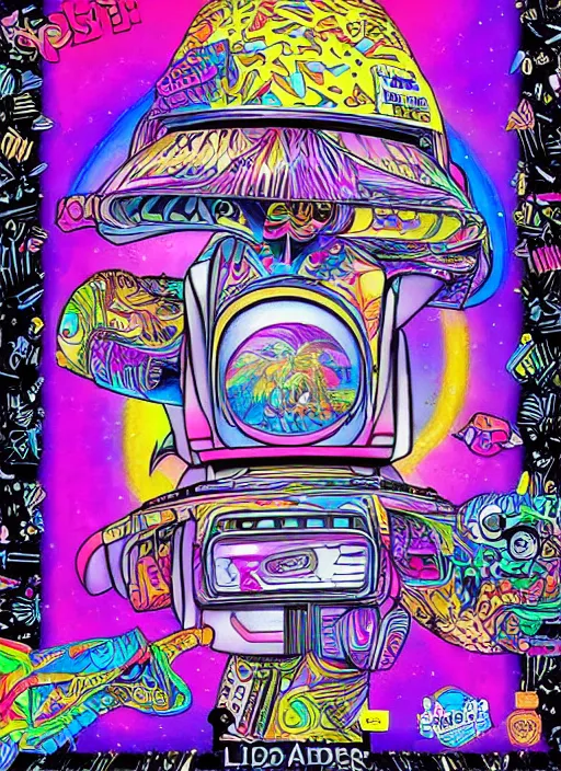 Image similar to a bladerunner coloring book by lisa frank