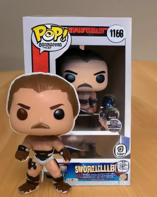 Image similar to Wrestler Funko Pop. Photographic, photography