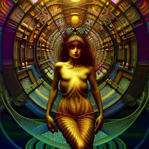 Image similar to extremely psychedelic beautiful brutalist organisms infected by night. intricate, elegant, highly detailed, extremely lifelike photorealistic digital painting, artstation. steichen, gaston bussiere, tom bagshaw, brutalist cyberpunk alphonse mucha. elegant minimalism. anatomically correct. sharp focus. gold with white accents. surreal lush cosmic hallucination