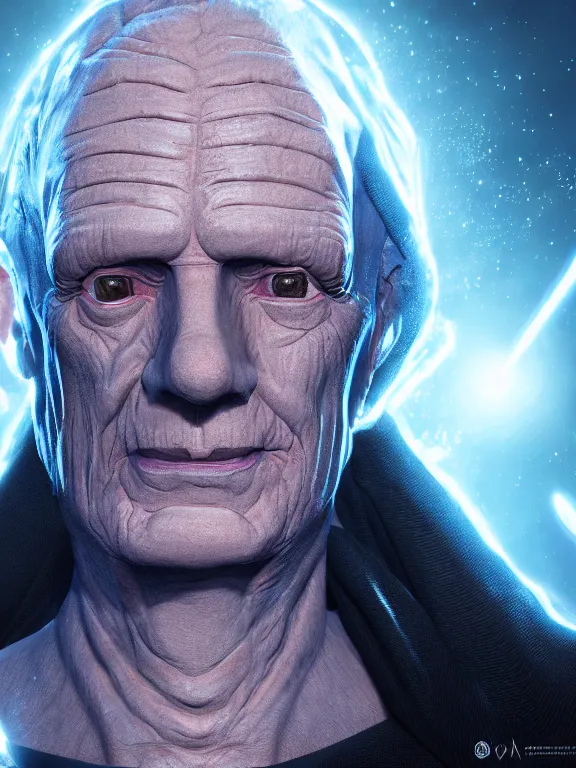 Image similar to portrait art of Palpatine but ginger, 8k ultra realistic , lens flare, atmosphere, glow, detailed, intricate, full of colour, cinematic lighting, trending on artstation, 4k, hyperrealistic, focused, extreme details, unreal engine 5, cinematic, masterpiece