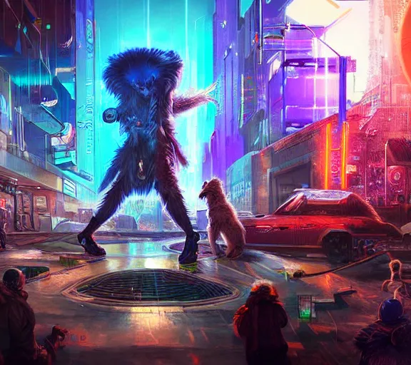 Image similar to high - resolution photograph from a cyberpunk era furry fandom convention ( midwest furfest 2 0 4 7 ), taking place after the genetic revolution and quantum singularity. photorealistic.