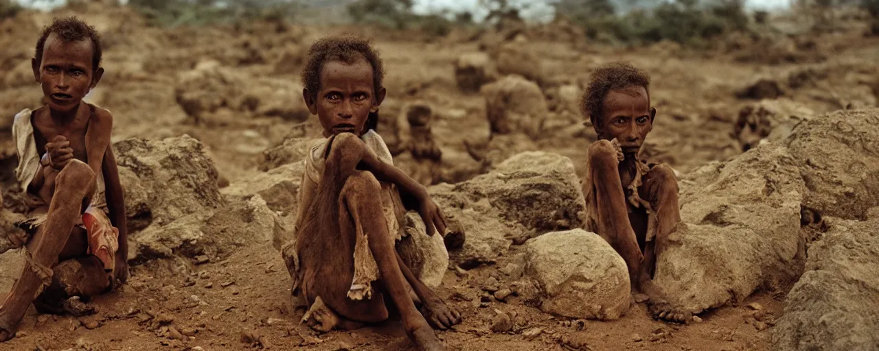 Image similar to the first human ever found in ethiopia, national geographic, canon 5 0 mm, cinematic lighting, photography, retro, film, kodachrome