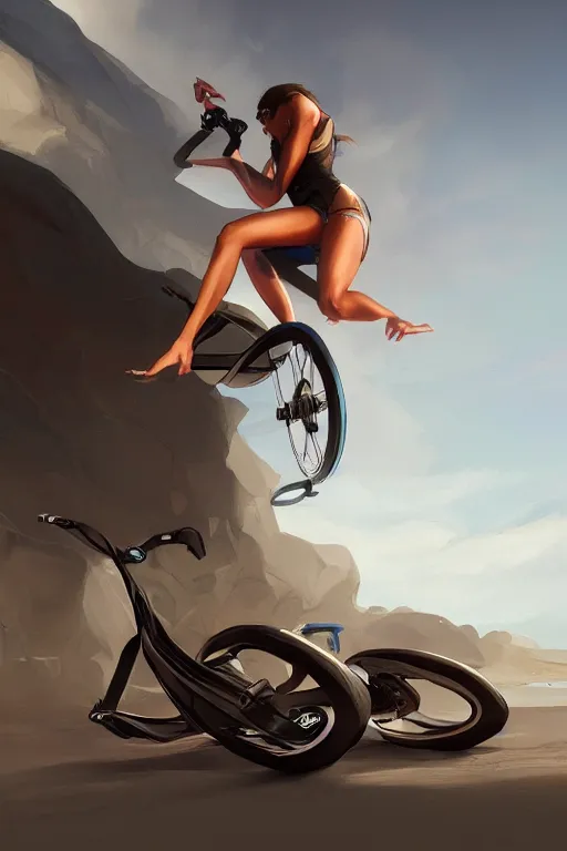 Prompt: concept art a onewheel product, near saint - martin lagoon, by aenaluck, artgerm and roberto ferri and greg rutkowski, digital painting, artstation, concept art, smooth, sharp foccus ilustration hq