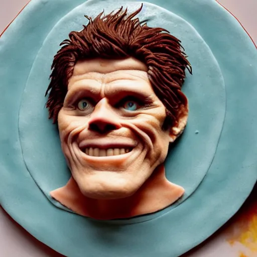 Image similar to photo of a cake in the shape of willem dafoe