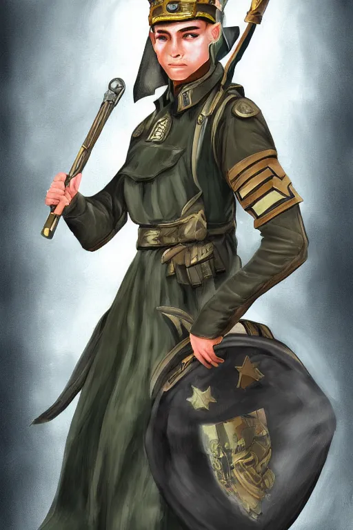 Image similar to mage in soldier uniform | digital painting | highly detailed | fantasy