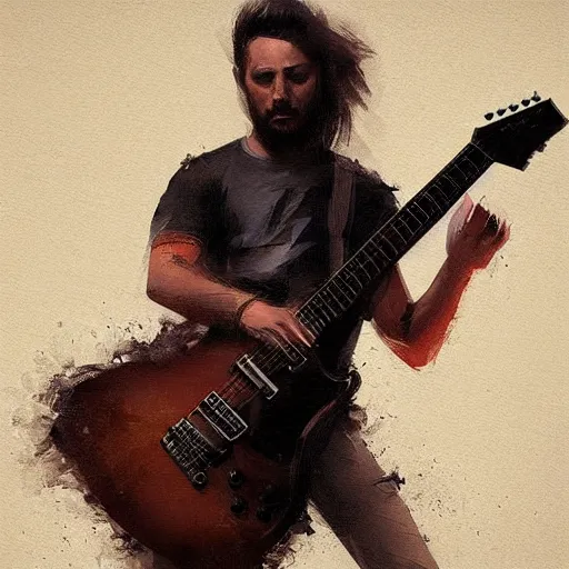 Prompt: periphery playing guitar trending on artstation, painted by greg rutkowski