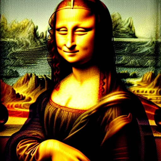 Image similar to Mona Lisa question if she is real or if she is a painting, Mona Lisa painting,