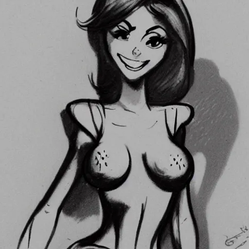 Image similar to milt kahl sketch of victoria justice with kim kardashian body as princess daisy from super mario bros