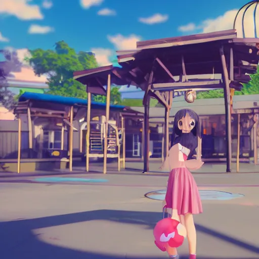 Prompt: cute anime playground unreal engine rendering 4k next-gen