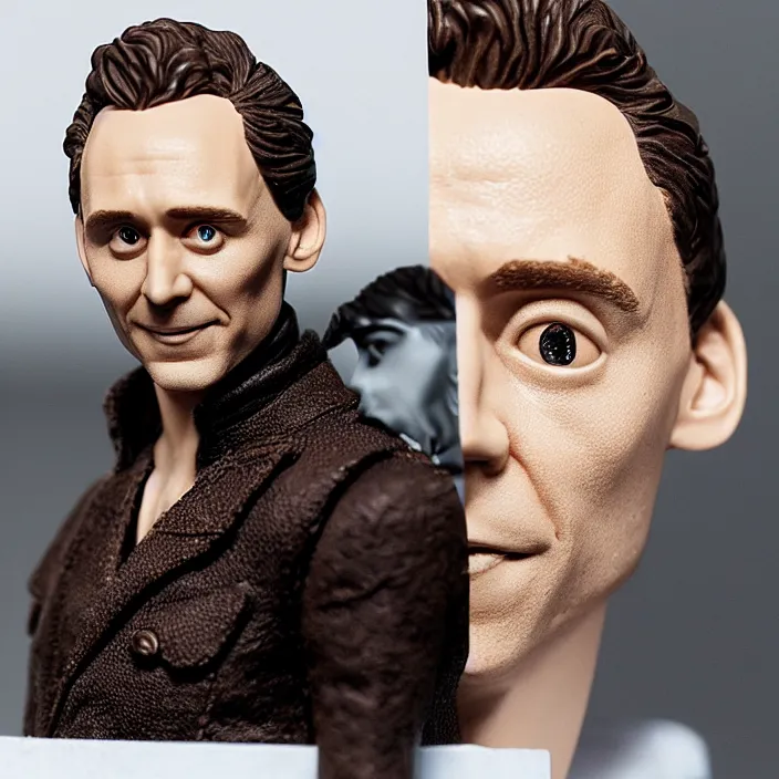 Image similar to tom hiddleston, a goodsmile figure of tom hiddleston, figurine, detailed product photo,