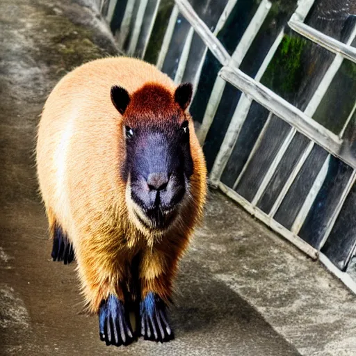 Image similar to a high quality photo of an antropomorphic capybara wearing a suit, 8k, digital art