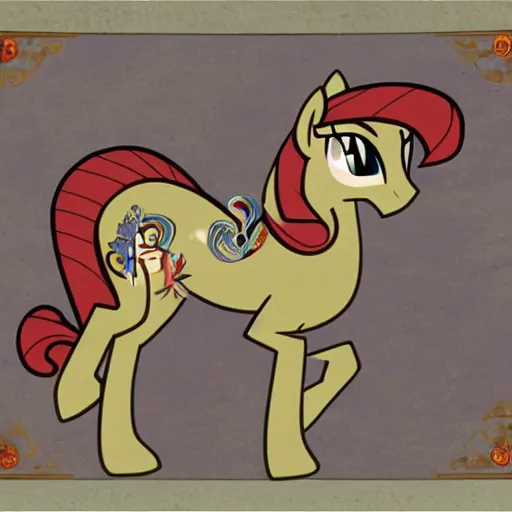 Image similar to ancient greek art style my little pony