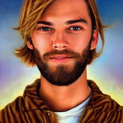 Image similar to PewDiePie with a square head, painted by Gilbert Williams