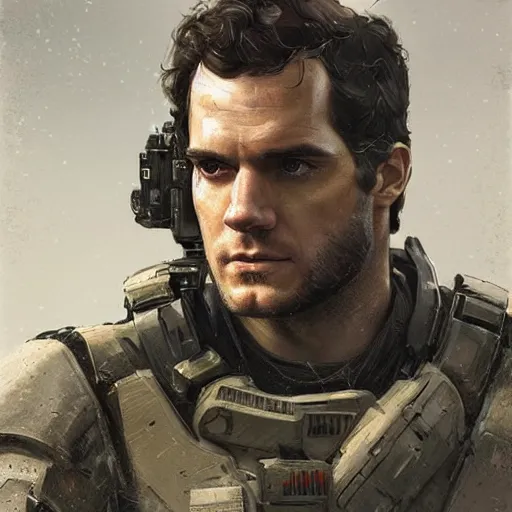 Prompt: portrait of a man by greg rutkowski, he looks like henry cavill with military short hair and shaved, impeccable military composure, wearing tactical gear of the galactic alliance, he is about 3 0 years old, highly detailed portrait, digital painting, artstation, concept art, smooth, sharp foccus ilustration, artstation hq