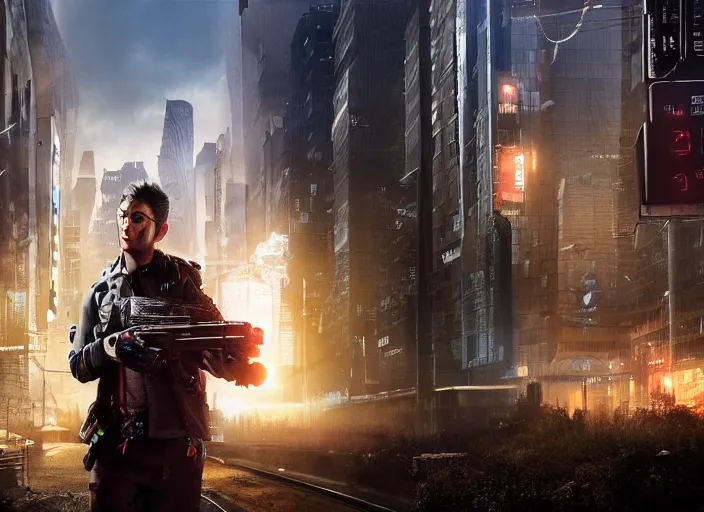 Prompt: A still from the set of Shadowrun (2023), movie film, highly detailed, HDR