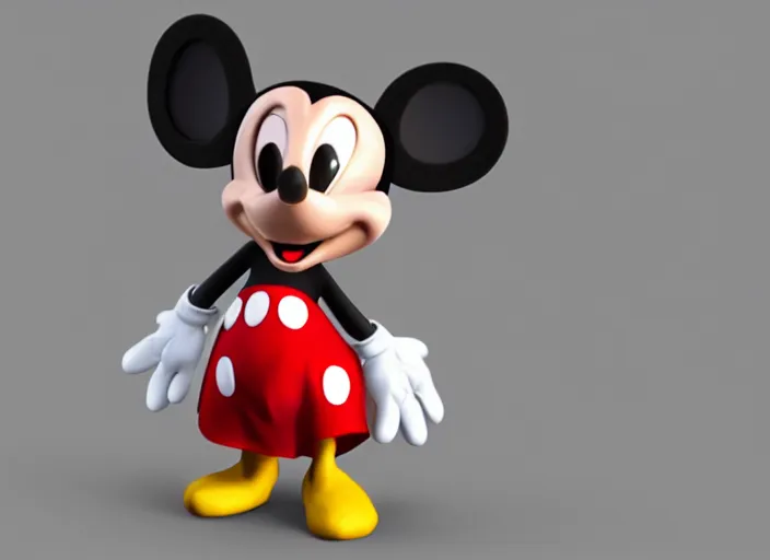 Image similar to mickie mouse in 3 d, unreal engine 5