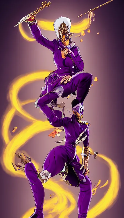 Image similar to ''killer queen from jojo's bizarre adventure, official art, dynamic pose, concept art, very detailed, digital paintting, jojo's, artstation, high quality, 8 k''