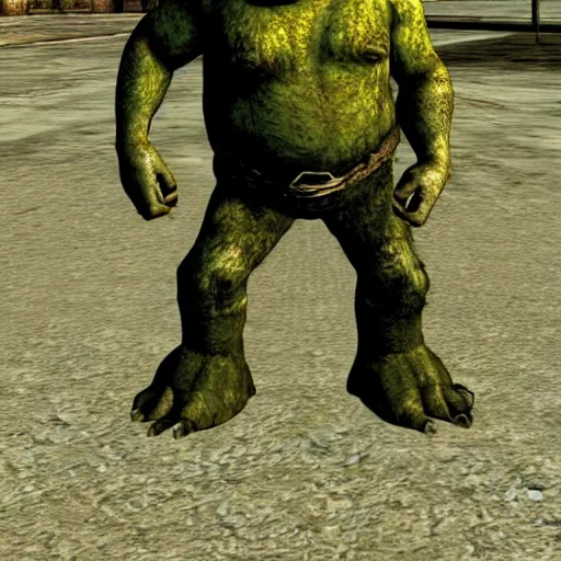 Prompt: shrek in fallout 3