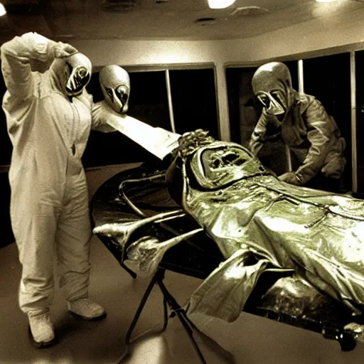 Image similar to roswell alien autopsy, high quality, high resolution