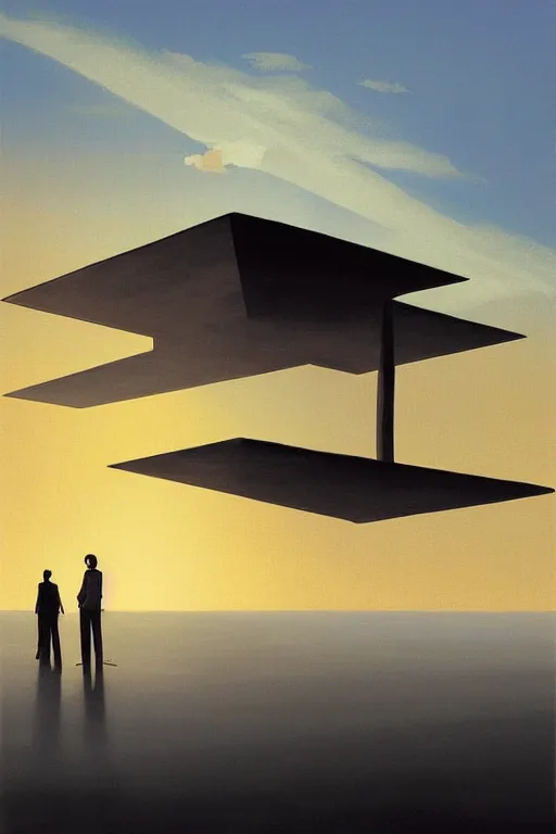 Prompt: sunset solitude, by tadao ando, alex andreev