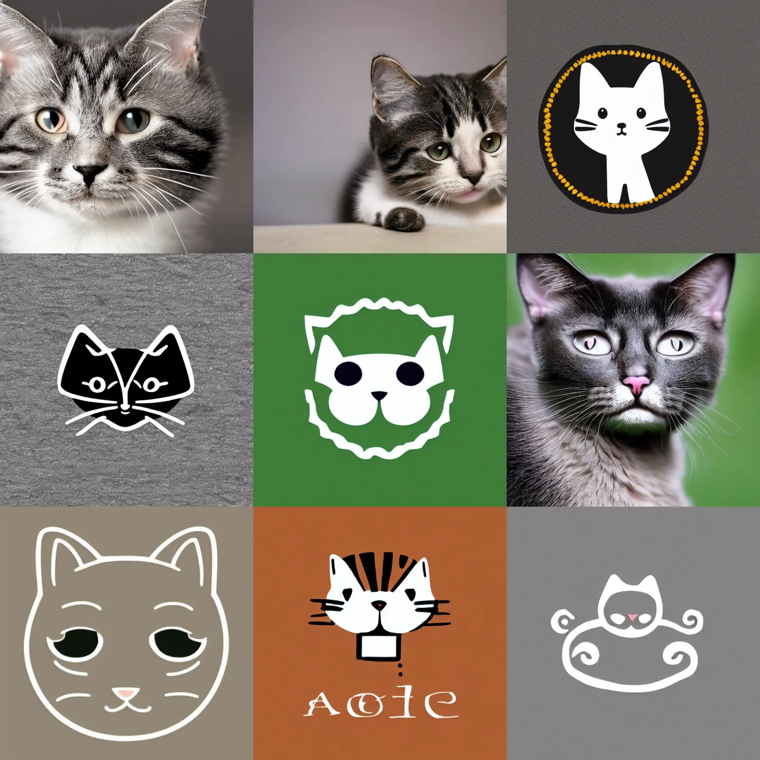 Prompt: A cute logo of a cat, symmetric