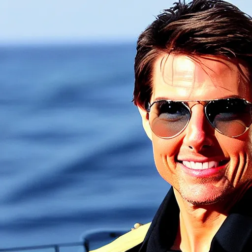 Image similar to tom cruise cruising on a cruise ship