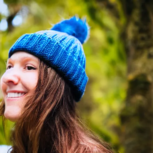 Image similar to a kiwi wearing a wooly hat! Ultra realistic! 25mm f/1.7 ASPH Lens!