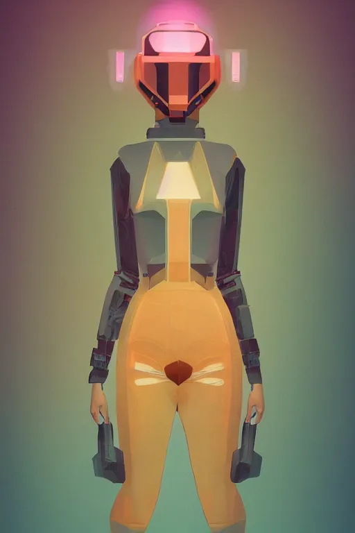 Prompt: full body pinup girl, blade runner 2 0 4 9, scorched earth, cassette futurism, modular synthesizer helmet, the grand budapest hotel, glow, digital art, artstation, pop art, by hsiao - ron cheng