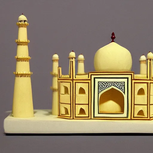 Image similar to a reconstruction of the cheese taj mahal made ot of cheese