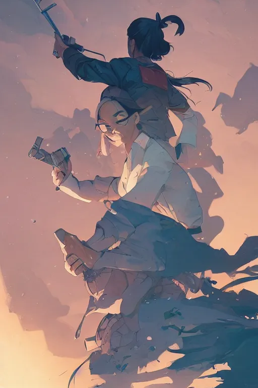 Image similar to overwhelmed with fleetting thoughts behance hd artstation by jesper ejsing, by rhads, makoto shinkai and lois van baarle, ilya kuvshinov, ossdraws, that looks like it is from borderlands and by feng zhu and loish and laurie greasley, victo ngai, andreas rocha