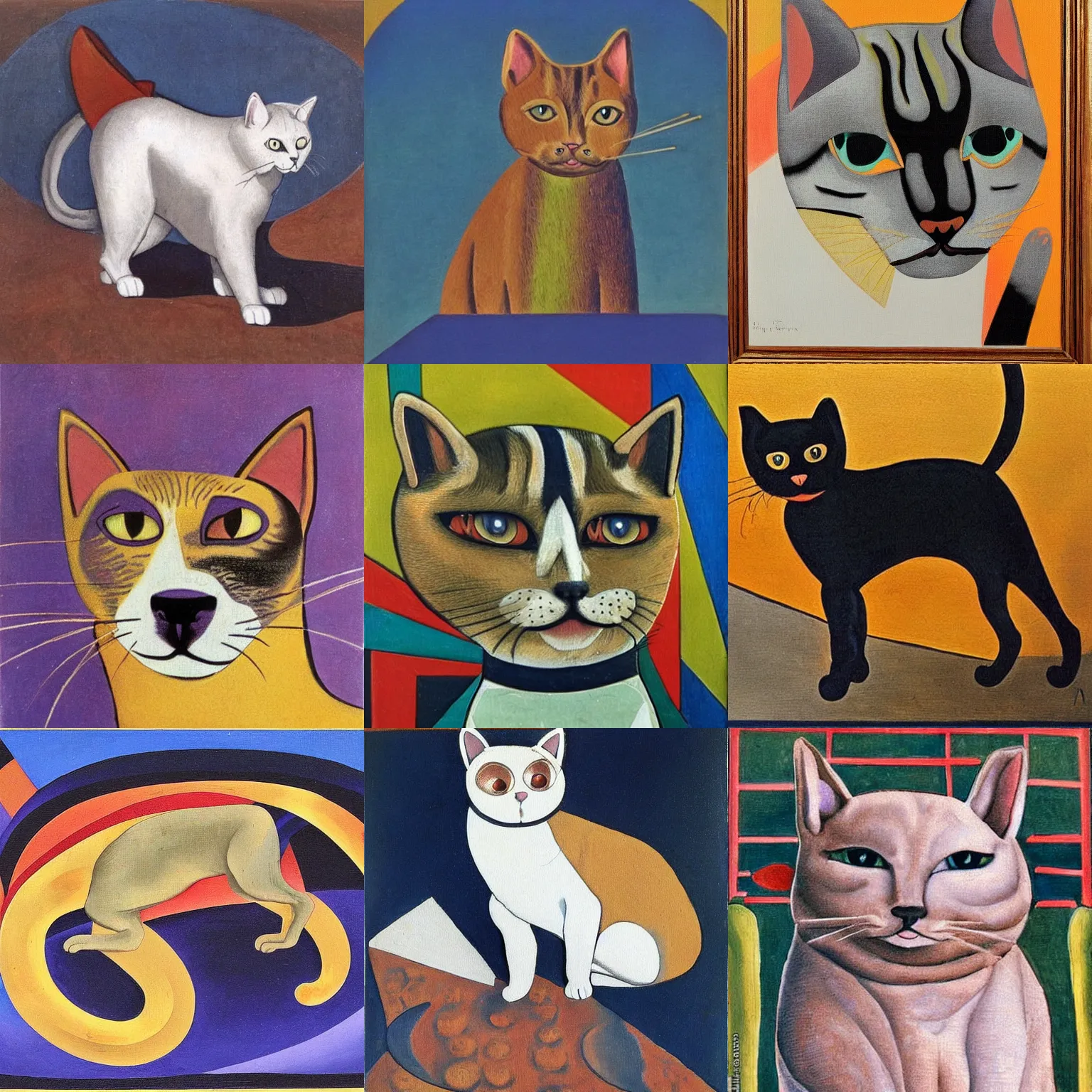 Prompt: a cat that looks like a dog, Italian futurist painting