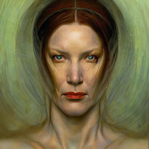 Prompt: portrait of a sci - fi woman, by donato giancola and berthold woltze.