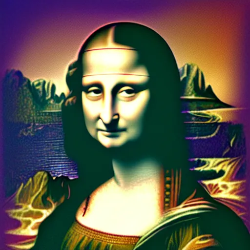 Prompt: fractal psychedelic Mona Lisa