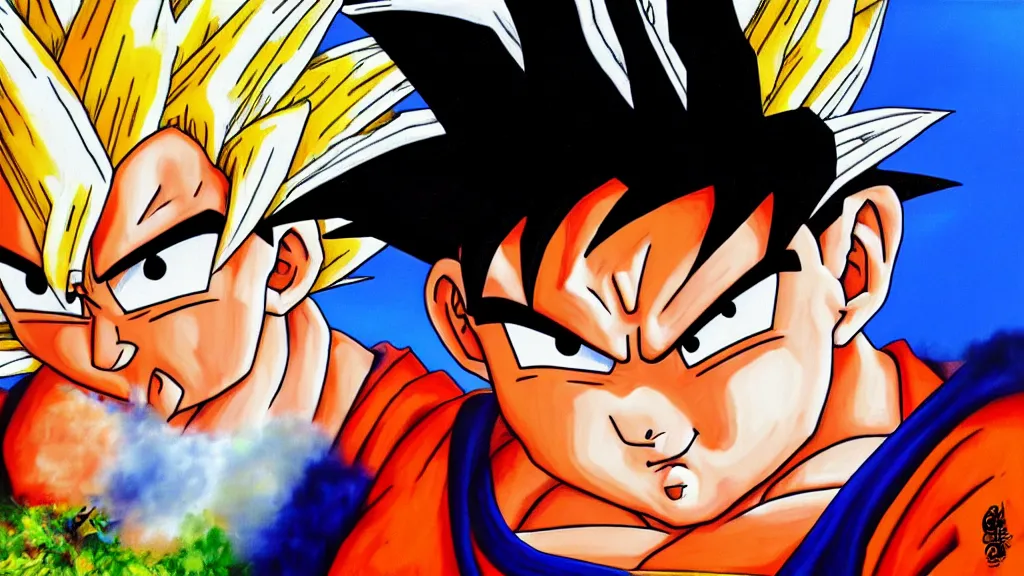 Prompt: Goku painted by Fernando Botero