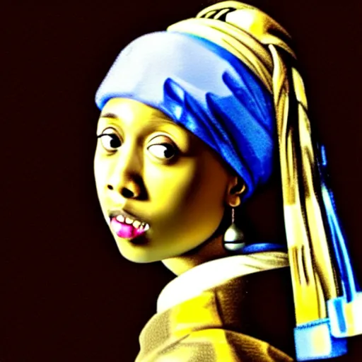 Prompt: tyler the creator as girl with a pearl earring