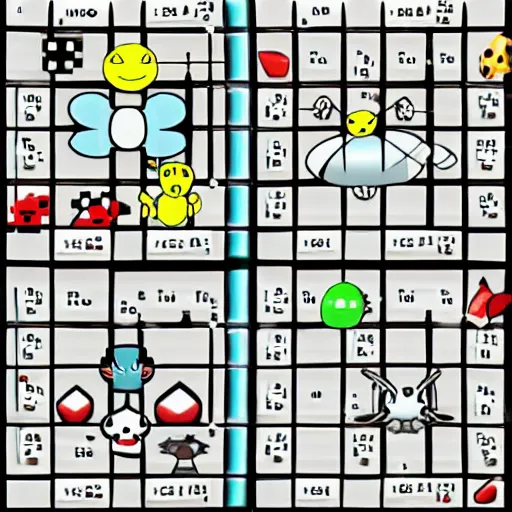 Prompt: a tic-tac-toe board showing various Pokemon in each cell