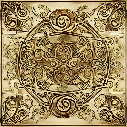 Prompt: decorative border, art nouveau gilded swirls and spirals, trending on cgsociety
