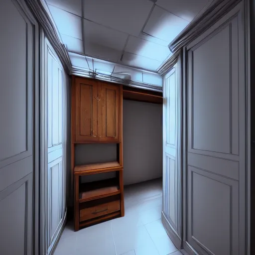 Image similar to a closet leading to narnia, octane render, unreal engine, hyper detailed, volumetric lighting