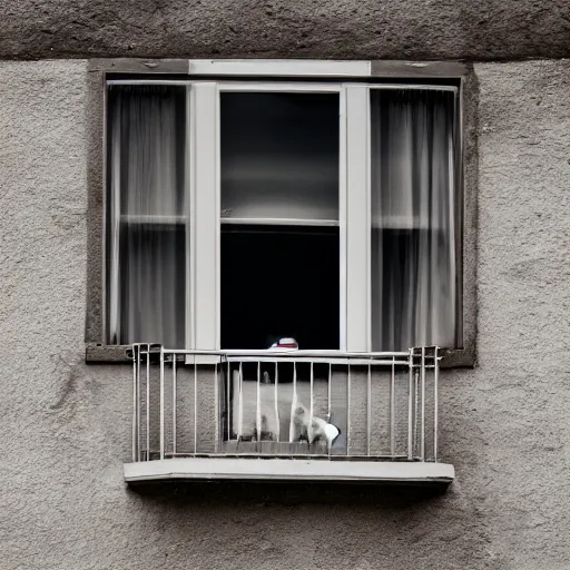 Prompt: dog near window, photoreal, 8k, canon, 50mm