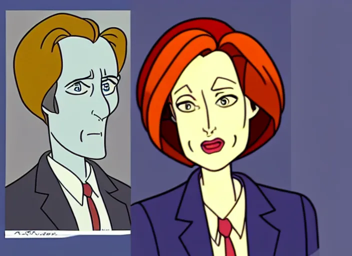 Image similar to an animation cel of dana scully, in the style of netflix animation, toei animation, filmation animation, traditional animation, sharp detail