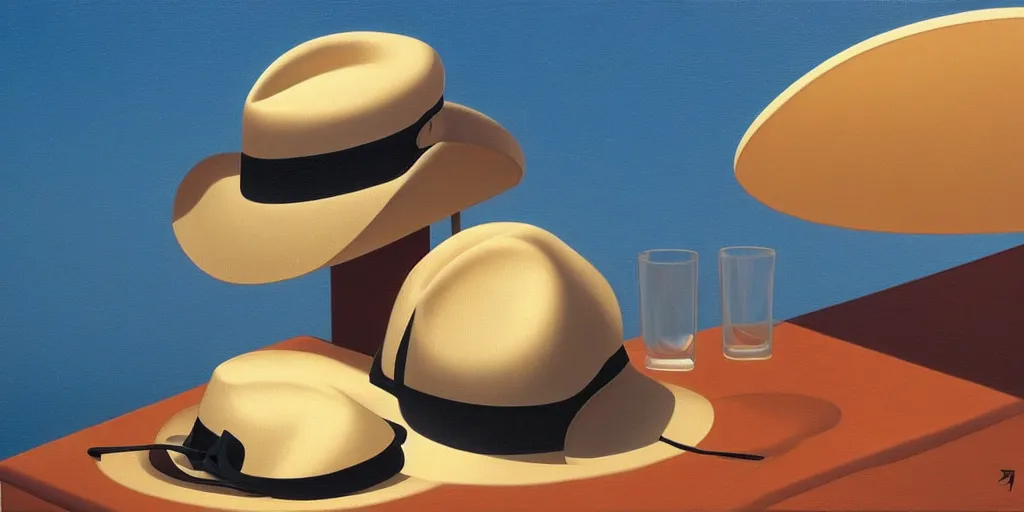 Prompt: hat, summer evening, kenton nelson