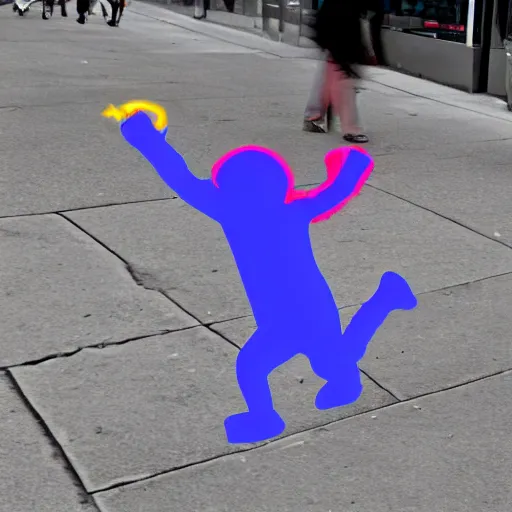 Prompt: digital art, possessed toddler attacking people on the sidewalk, award winning, high quality