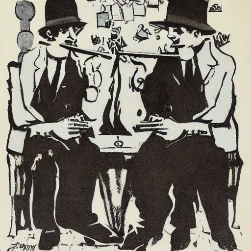 Image similar to calssical boring 1920's London angels smoking cigars , by Arthur Skizhali-Weiss and Banksy and Odilon Redon , cluttered , line art , cubist