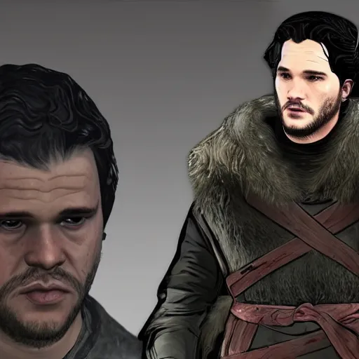 Image similar to jon snow from game of thrones in gta v loading screen