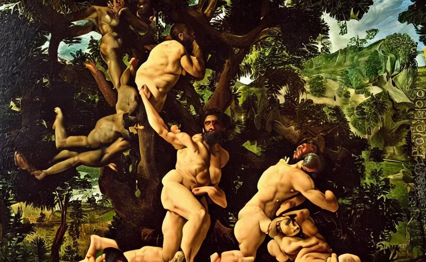 Prompt: kanye west in the garden of eden by caravaggio, highly detailed, intricate details, oil painting, deep impasto
