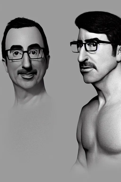 Image similar to john oliver, tom of finland, dreamworks pixar octane render