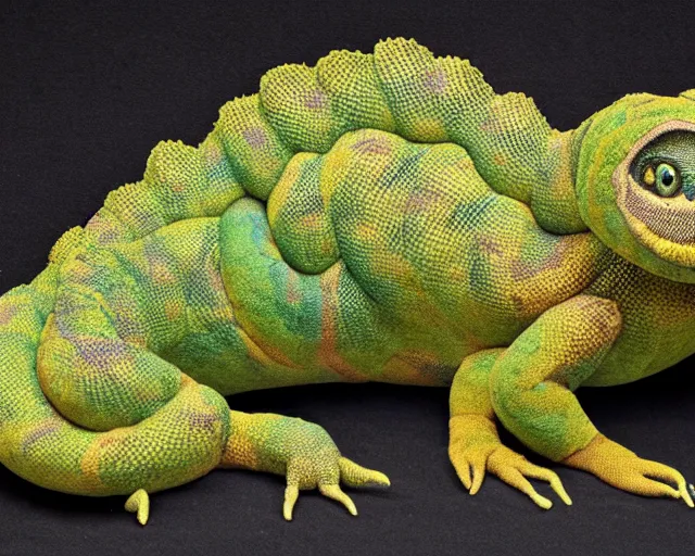 Image similar to plush langford's basilisk, art by national geographic, nature show